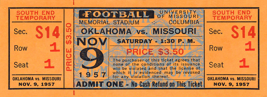 1957 Oklahoma vs. Missouri Mixed Media by Row One Brand