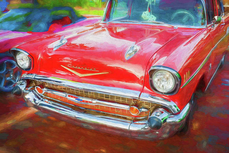 1957 Red Chevrolet Bel Air X142 Photograph by Rich Franco