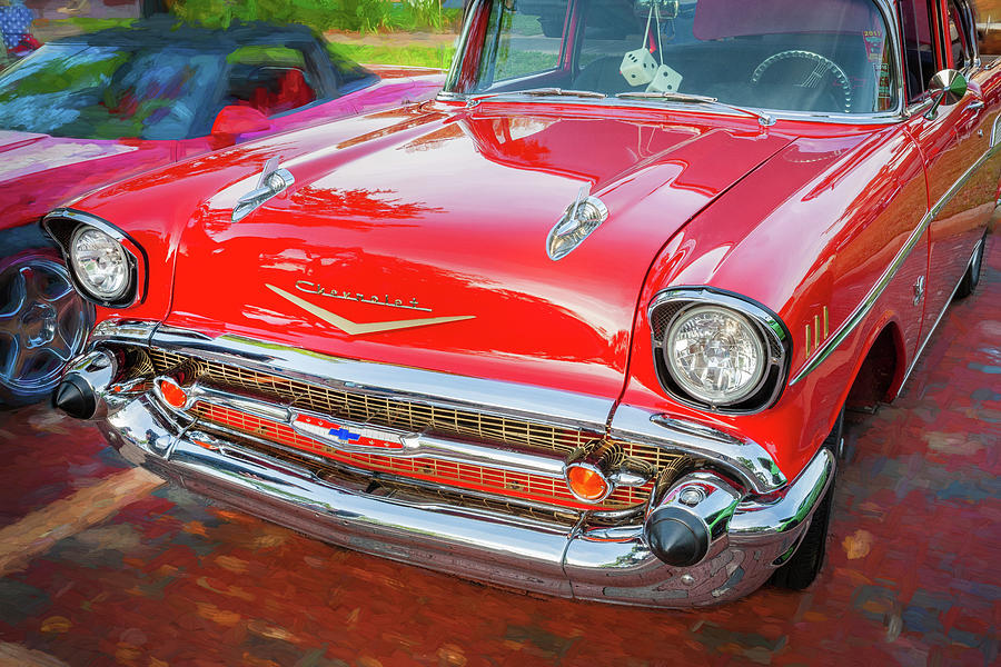 1957 Red Chevrolet Bel Air X144 Photograph by Rich Franco
