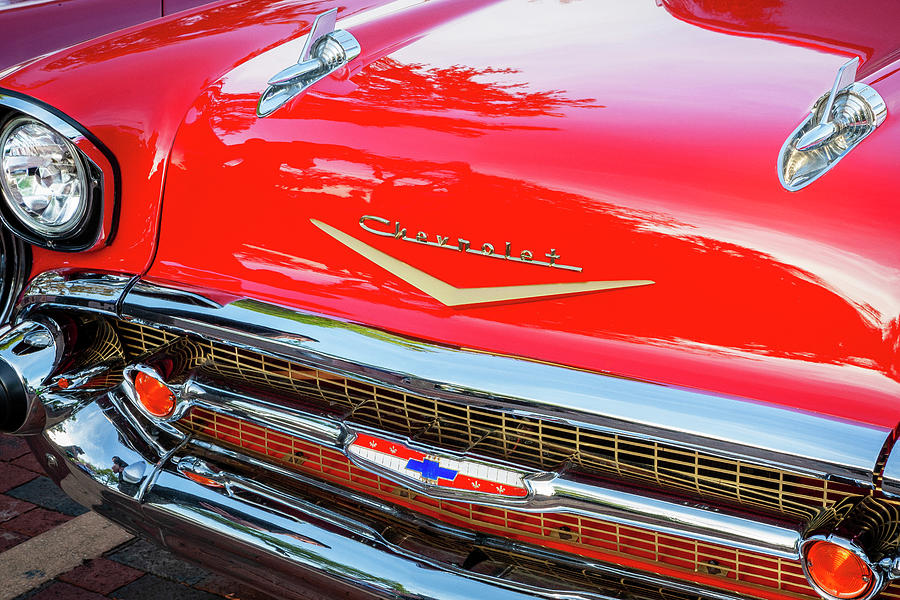 1957 Red Chevrolet Bel Air X145 Photograph by Rich Franco