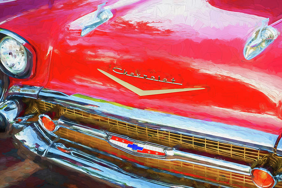 1957 Red Chevrolet Bel Air X148 Photograph by Rich Franco