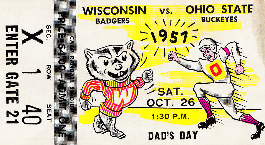 1957 Wisconsin vs. Ohio State Mixed Media by Row One Brand