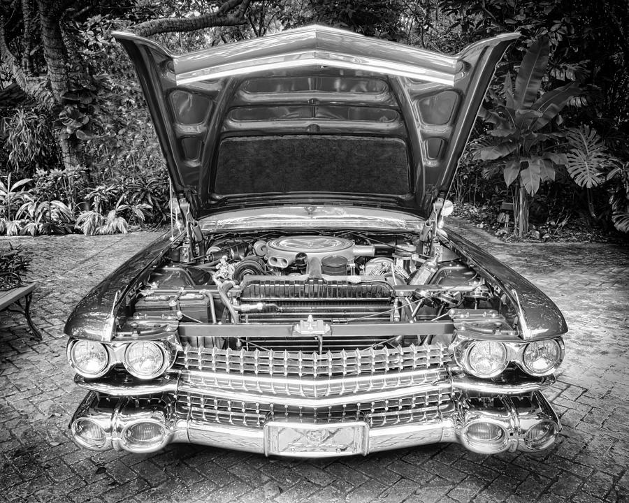 1958 Cadillac Fleetwood Motorb/w Photograph
