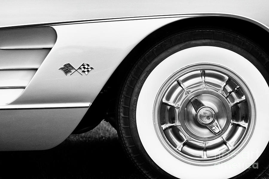 1958 Chevrolet Corvette Abstract Monochrome Photograph by Tim Gainey