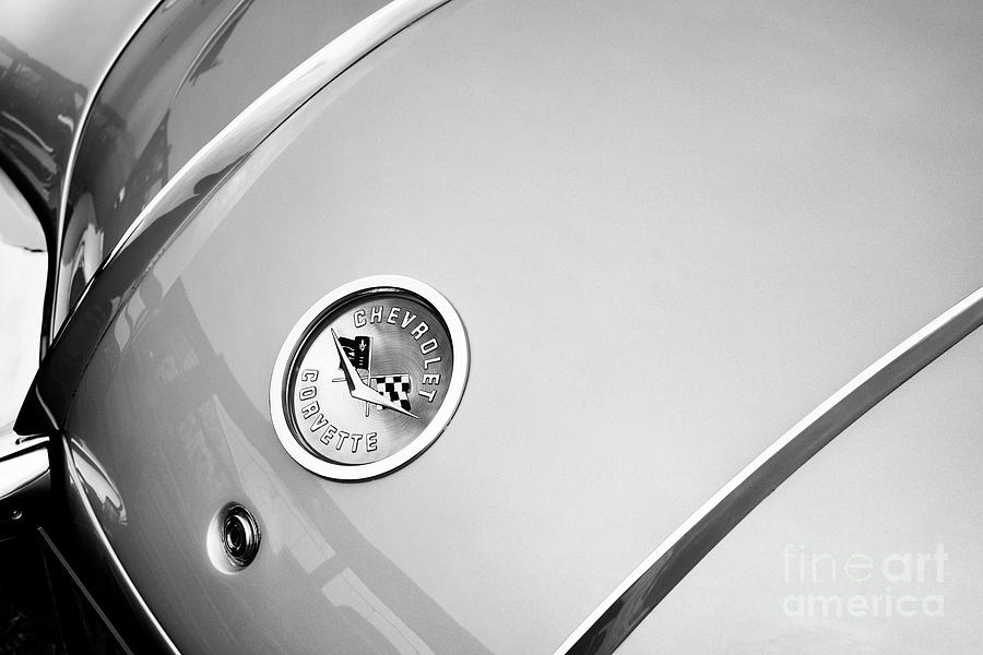 1958 Chevrolet Corvette Rear Abstract Monochrome Photograph by Tim Gainey