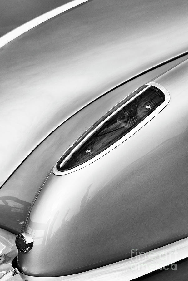 1958 Chevrolet Corvette Rear Light Abstract Monochrome Photograph by Tim Gainey