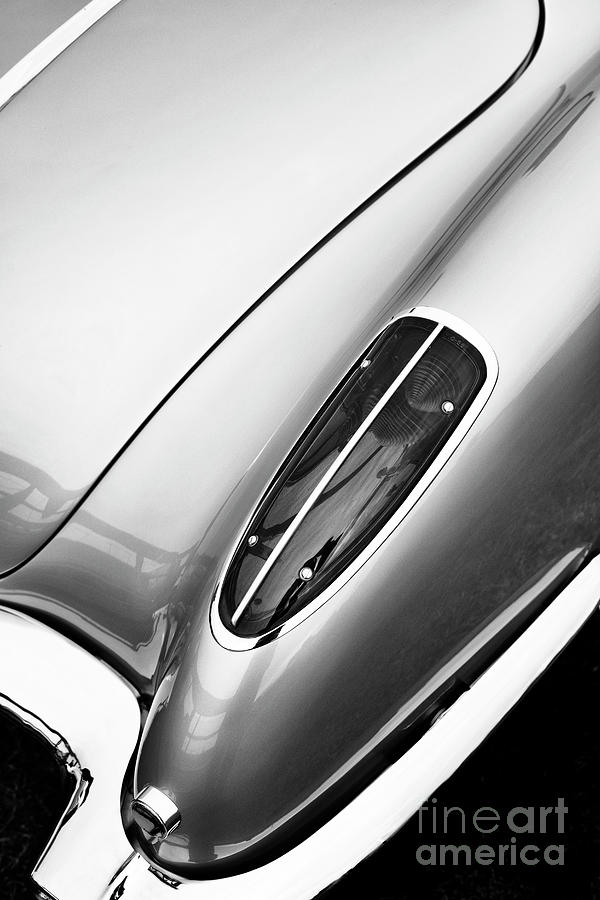 1958 Chevrolet Corvette Rear Light Monochrome Photograph by Tim Gainey