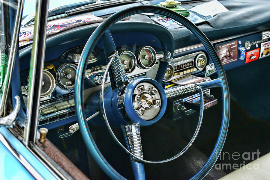 1958 Edsel Villager Station Wagon Steering Wheel Photograph By Paul 