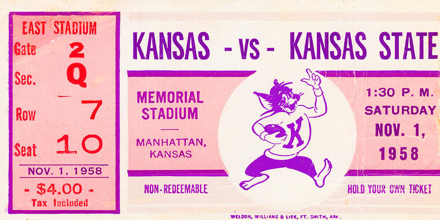 1958 Kansas vs. Kansas State Mixed Media by Row One Brand