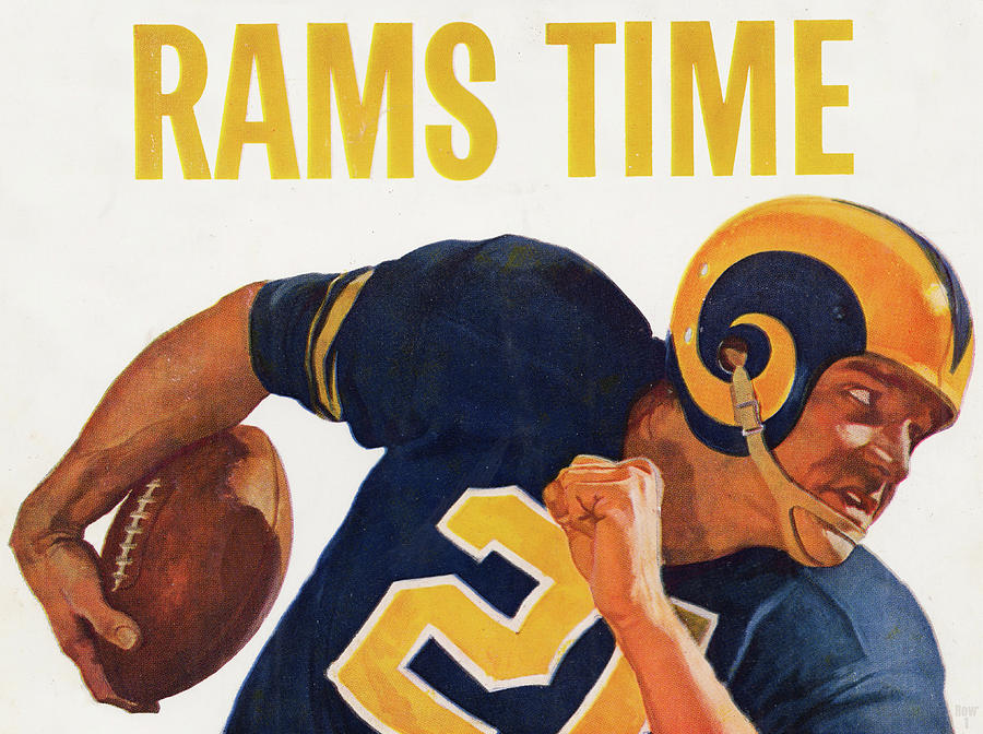 1958 LA Rams Vintage Football Art Mixed Media by Row One Brand