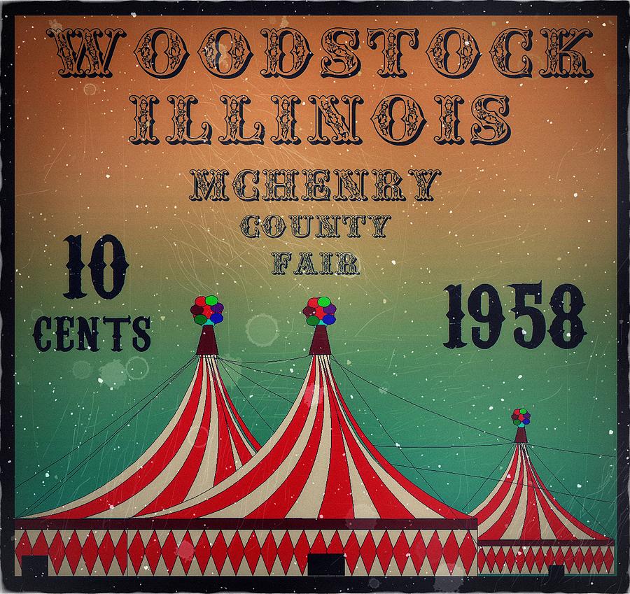1958 McHenry County Fair - Woodstock - 10cts. Original Edition - Mail Art Post Digital Art by Fred Larucci