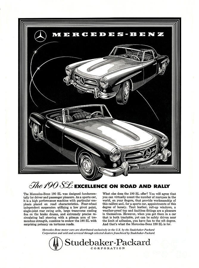 1958 Mercedes 190 SL Ad Photograph by Ron Long