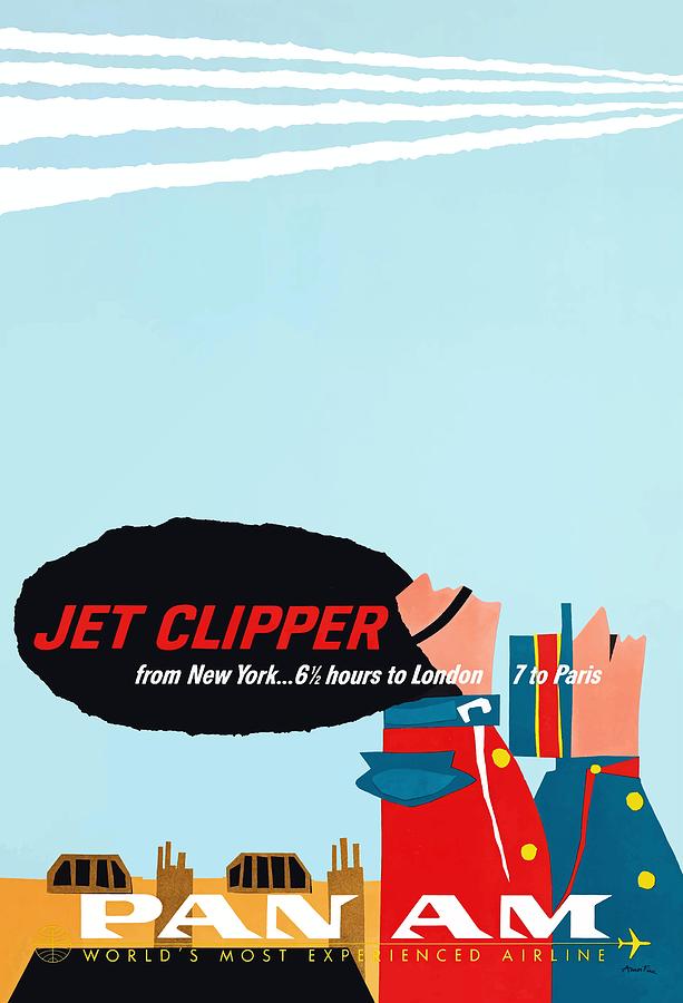 1958 PAN AM Jet Clipper From New York Airline Poster Digital Art by ...