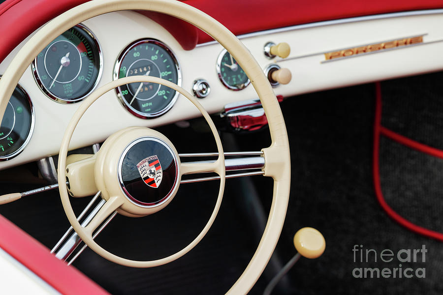 1958 Porsche Speedster Interior Abstract Photograph by Tim Gainey