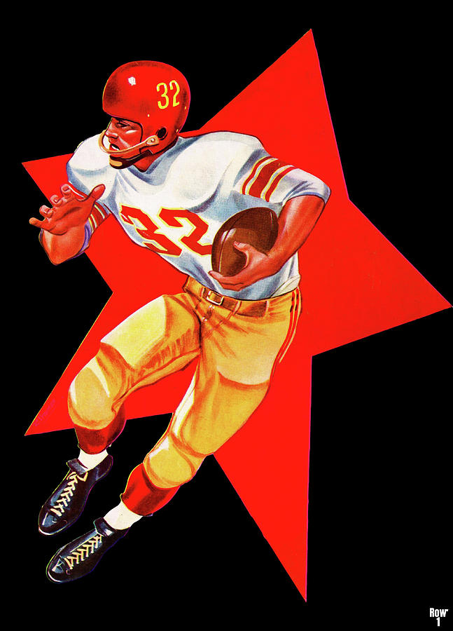 1958 Vintage Football Star Art Mixed Media by Row One Brand