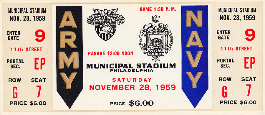 1959 Army Navy Game Mixed Media by Row One Brand