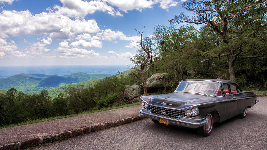 1959 Buick - Blue Ridge Parkway Photograph by Susan Rissi Tregoning