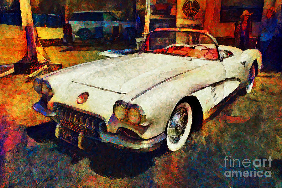 1959 Chevy Corvette Impressionist Art 20210717v2 Photograph by Wingsdomain Art and Photography