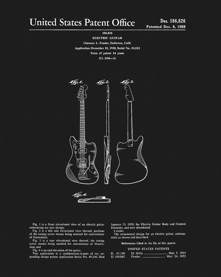 1959 Electric Guitar Patent Drawing