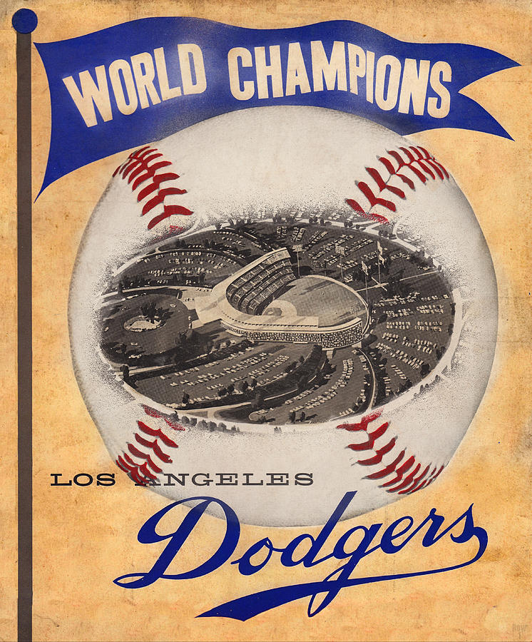 1959 Los Angeles Dodgers World Champions Art Mixed Media by Row One Brand