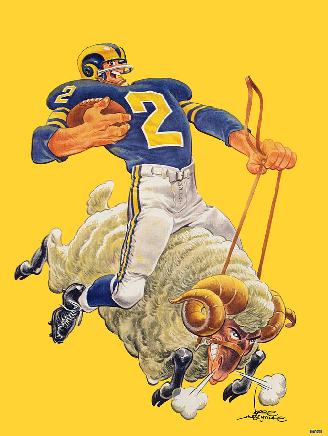 1959 Los Angeles Rams Art Mixed Media by Row One Brand