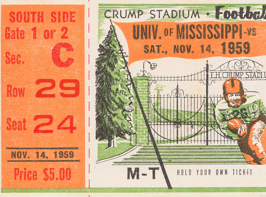 1959 Mississippi vs. Tennessee Mixed Media by Row One Brand