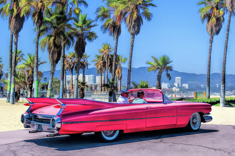 1959 Pink Cadillac Painting by Christopher Arndt