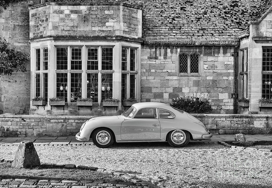 1959 Porsche 356A Coupe Car in Broadway Monochrome Photograph by Tim Gainey