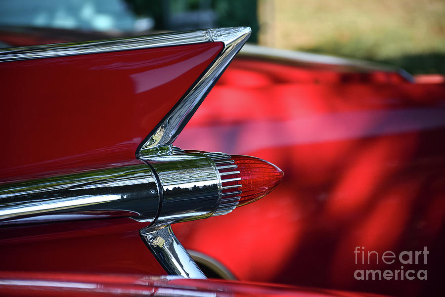 1959 Red Cadillac Rocket Fin Photograph