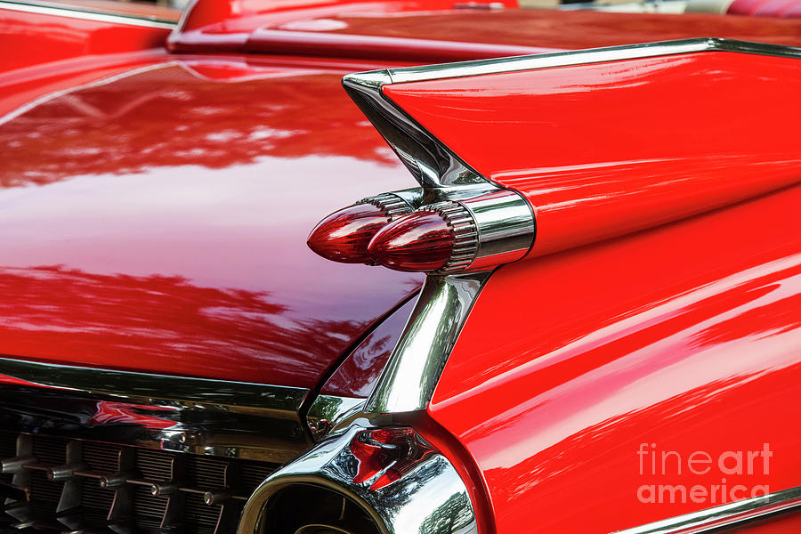 1959 Red Cadillac Tail Lights Photograph by Tim Gainey
