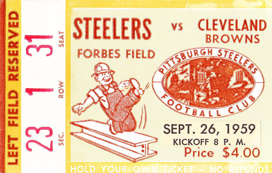 1959 Steelers vs. Browns Mixed Media by Row One Brand