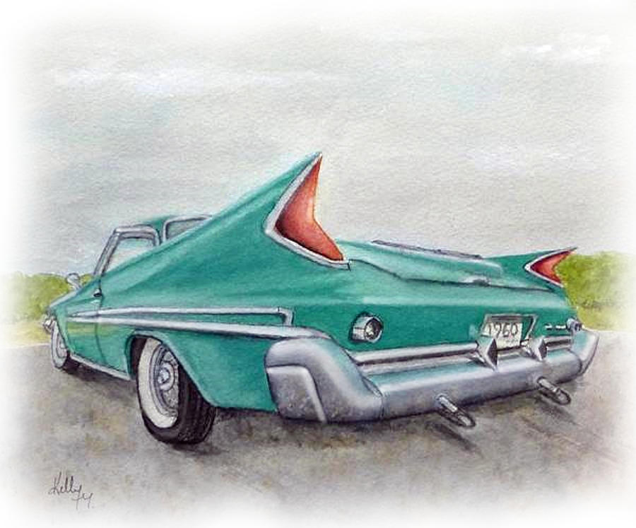 1960 classic Saratoga Chrysler Painting by Kelly Mills