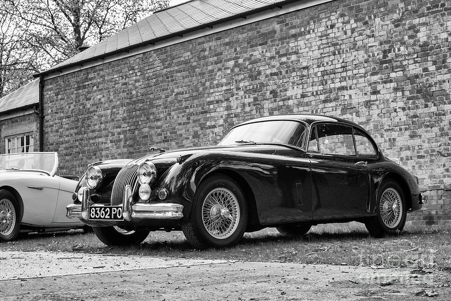 1960 Jaguar XK150 Car Monochrome Photograph by Tim Gainey