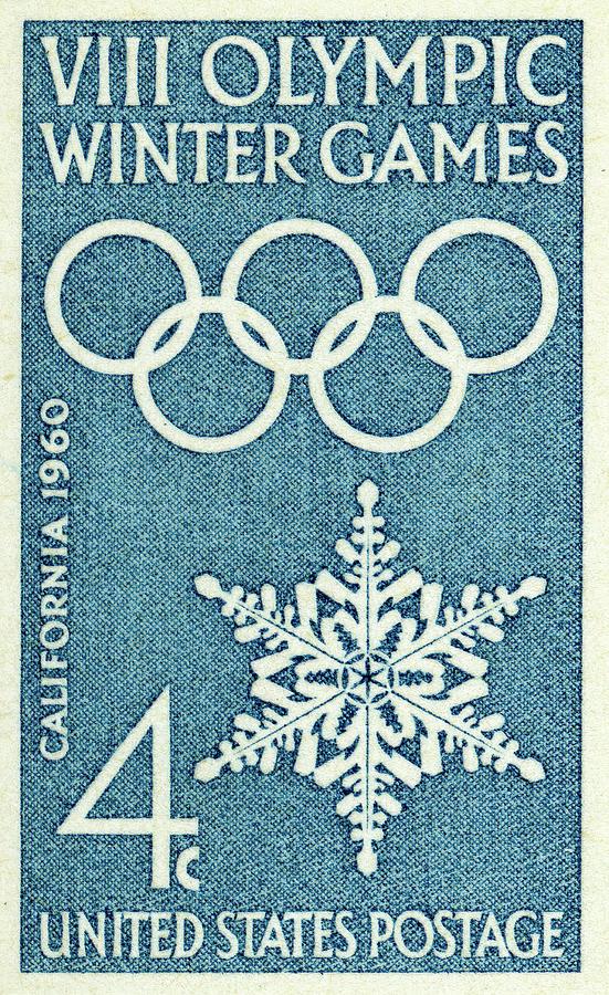 1960 Viii Olympic Winter Games Postage Stamp Photograph