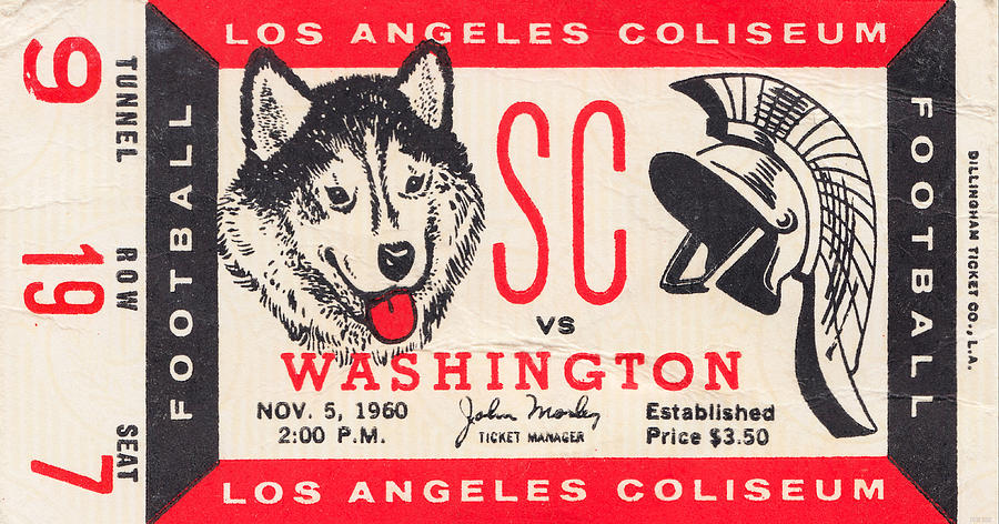 1960 Washington vs. USC Mixed Media by Row One Brand