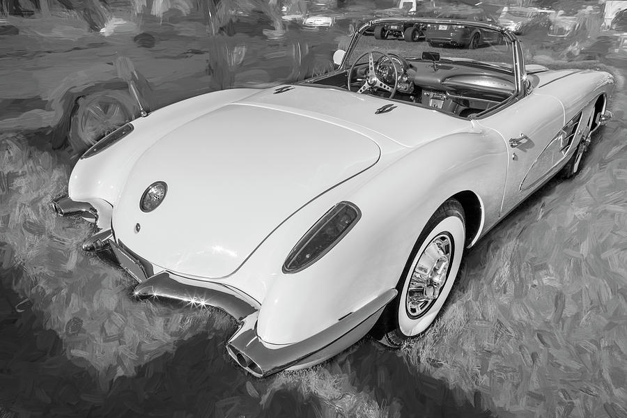 1960 White C1 Chevrolet Corvette X136 Photograph by Rich Franco