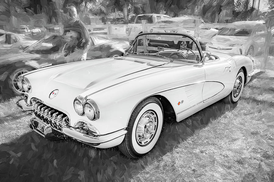 1960 White C1 Chevrolet Corvette X155 Photograph by Rich Franco