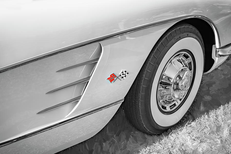 1960 White Chevrolet C1 Corvette X127 Photograph by Rich Franco