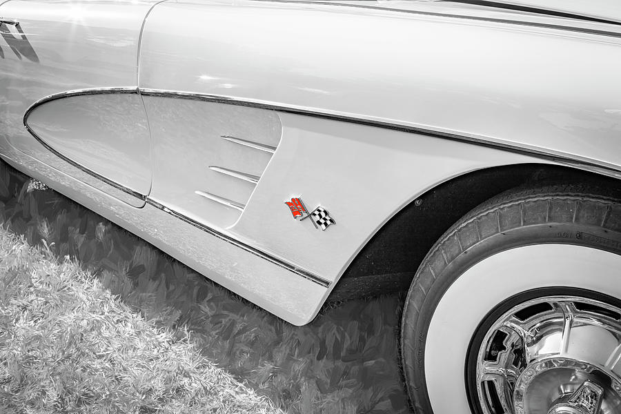  1960 White Chevrolet Corvette X124 #1960 Photograph by Rich Franco