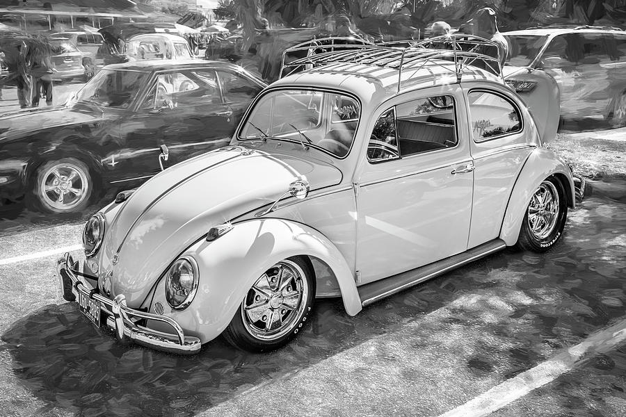 1960 White Volkswagen Beetle X141 Photograph by Rich Franco