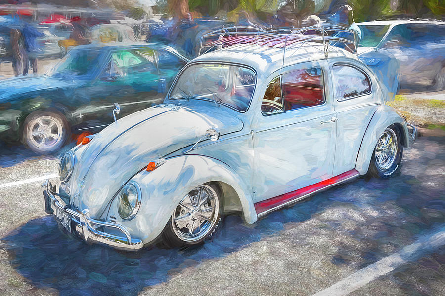 1960 White Volkswagen Beetle X142 Photograph by Rich Franco