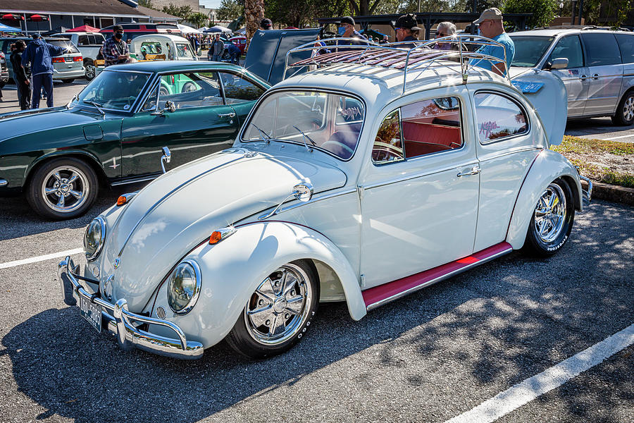 1960 White Volkswagen Beetle X143 Photograph by Rich Franco