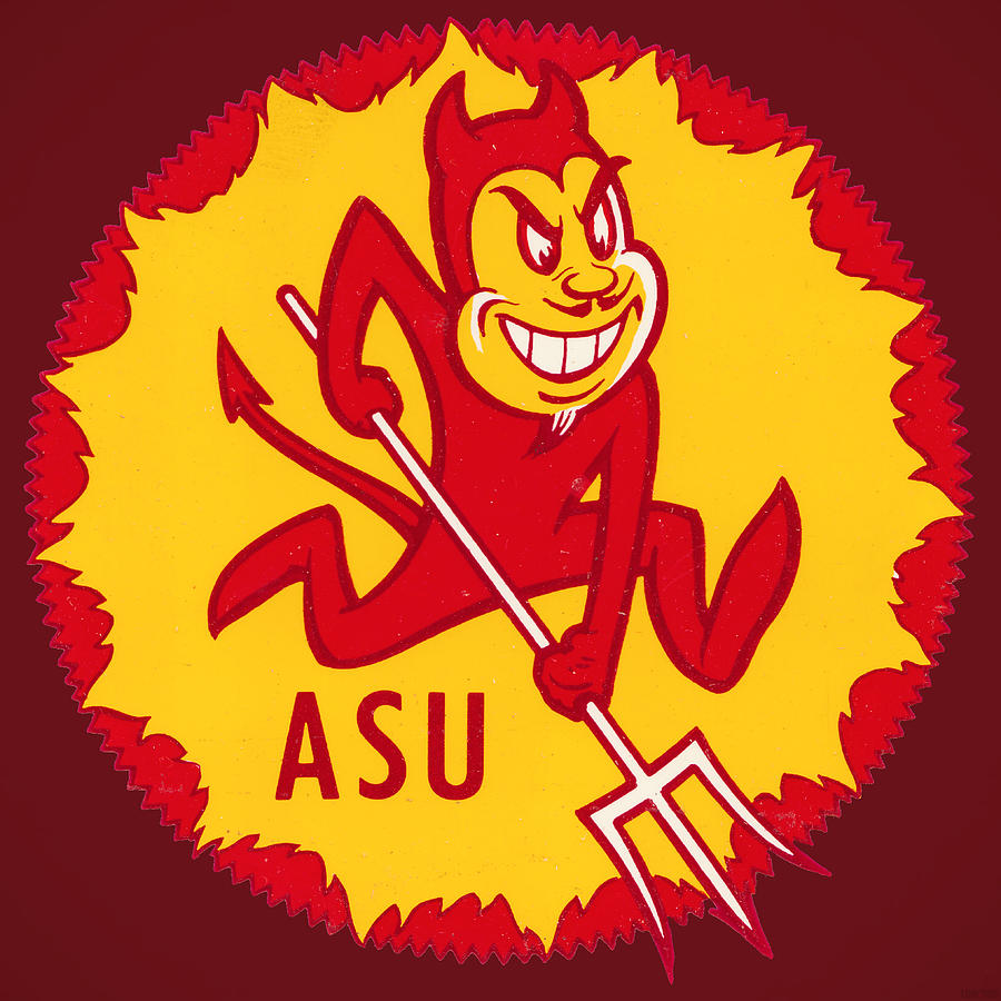 Vintage Arizona State Sparky Art Mixed Media by Row One Brand
