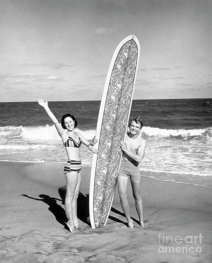 1960S Couple Man Woman Standing Holding Big... Photograph by Camerique 1960S Couple Man Woman Standing Holding Big... Photograph by Camerique