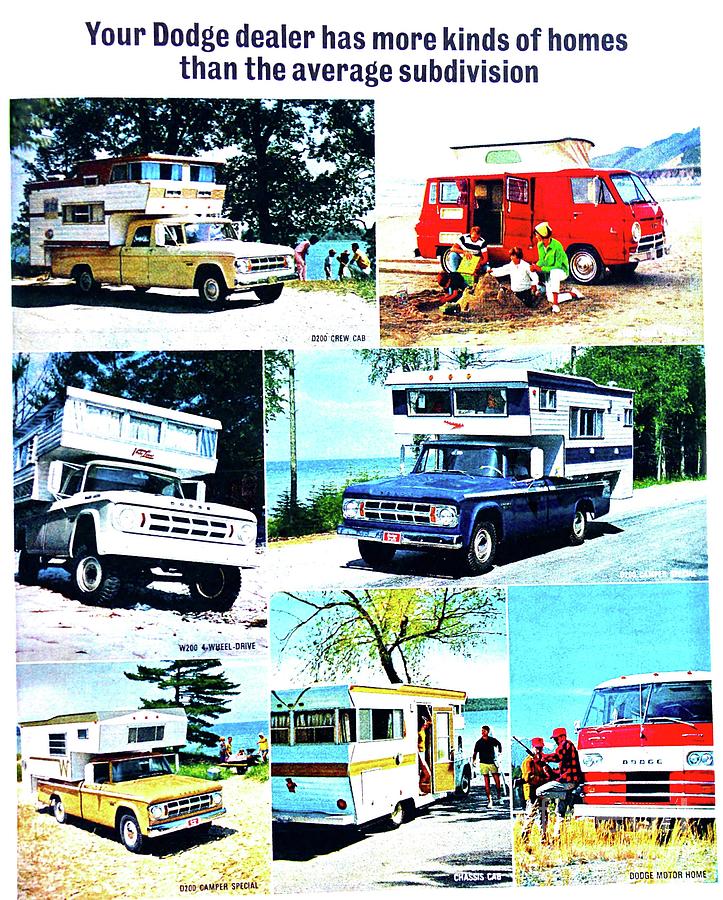 1960s Dodge camper ad Photograph by David Lee Thompson - Pixels