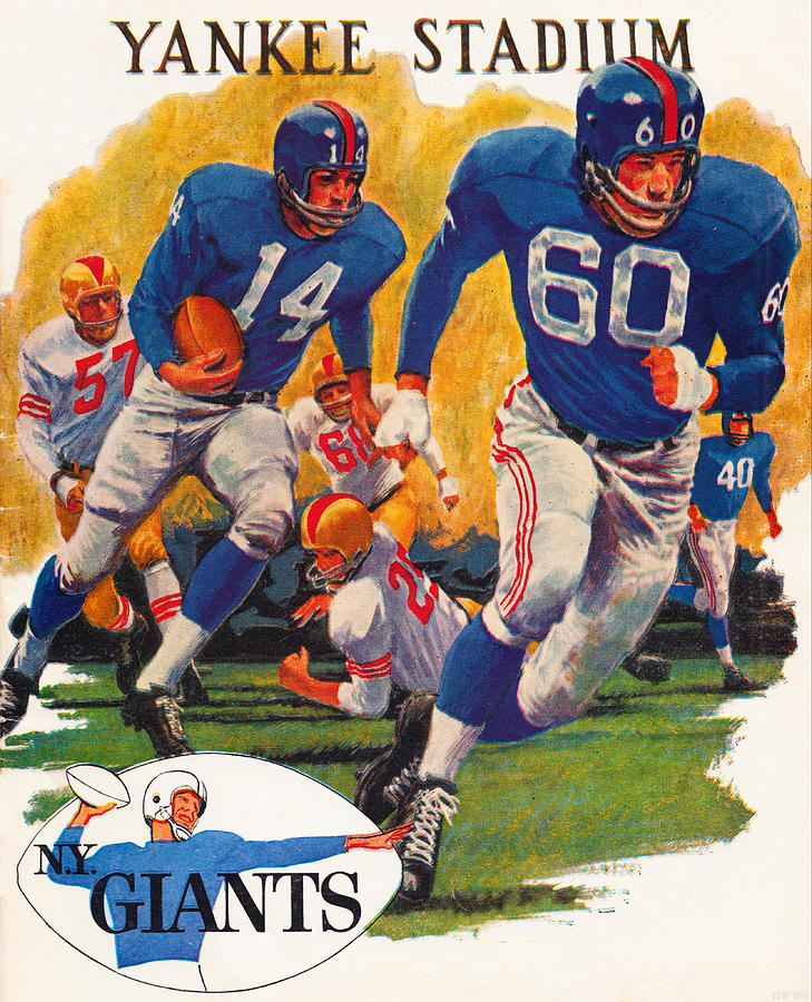 1961 New York Giants Football Art Mixed Media by Row One Brand