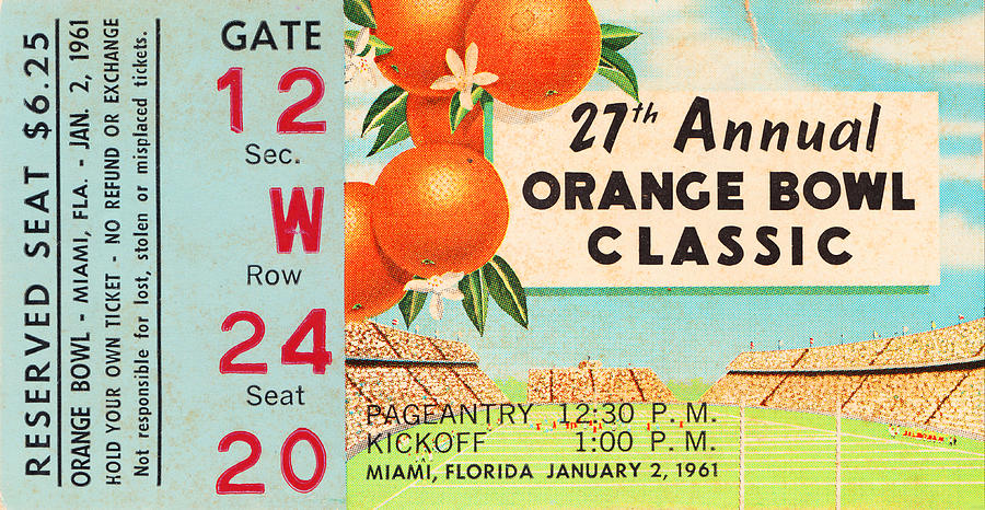 1961 Orange Bowl Missouri Win Mixed Media by Row One Brand