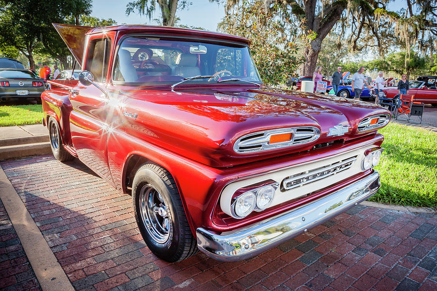 1961 Red Chevy Pick Up Truck Apache 10 Series 131 Photograph by Rich Franco