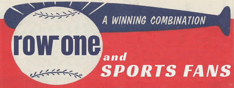 1961 Row One Baseball Art  Mixed Media by Row One Brand