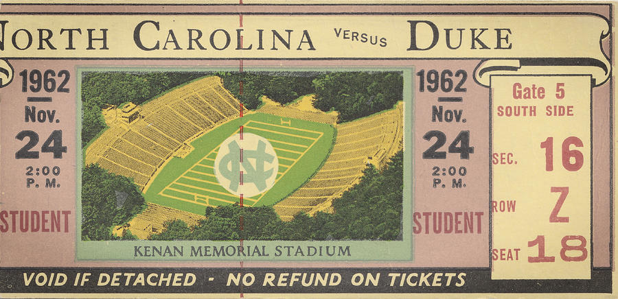 1962 Duke vs. North Carolina Mixed Media by Row One Brand